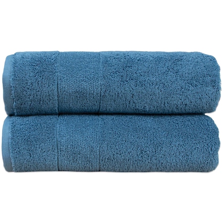 Arkwright Home Aston & Arden Turkish Solid Bath Towel 30x60 Copen Blue (2pk) BT-TS-3060-18-CBL